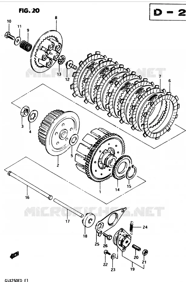 CLUTCH Suzuki MOTO 250 GSX 1983  GSX250D(Z/D)