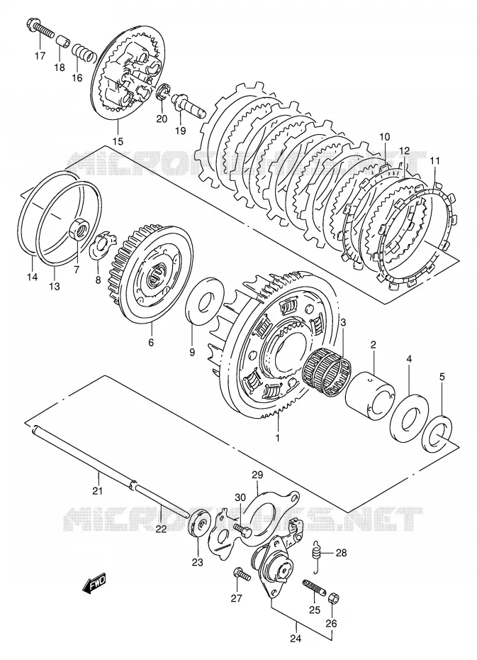 CLUTCH Suzuki MOTO 250 GSX 1996  GSX250FT(E24)
