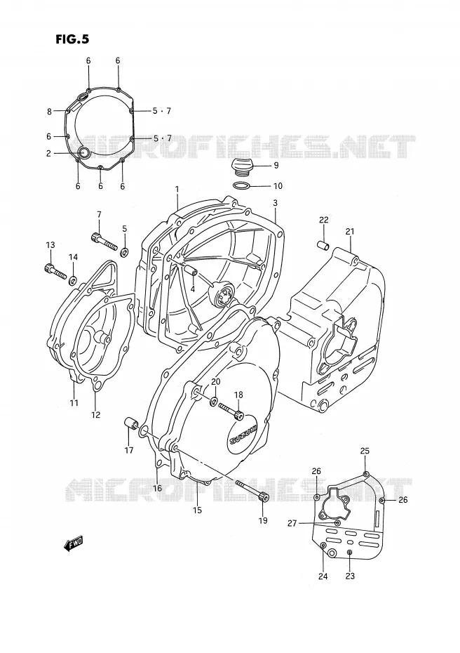 CRANKCASE COVER Suzuki MOTO 1100 GSX-F 1992  GSX1100FN(E2)