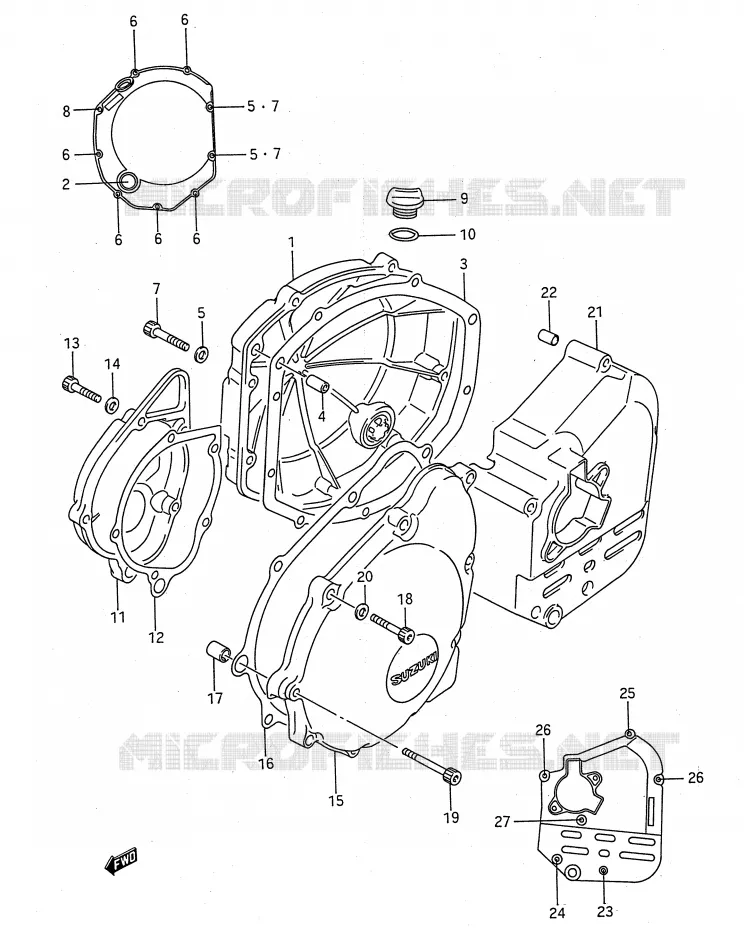 CRANKCASE COVER Suzuki MOTO 1100 GSX-F 1993  GSX1100FP(E28)