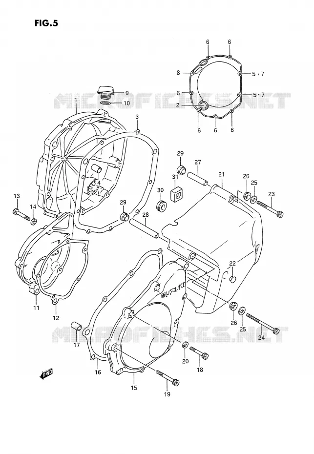 CRANKCASE COVER Suzuki MOTO 1100 GSX-G 1994  GSX1100GR(E2)