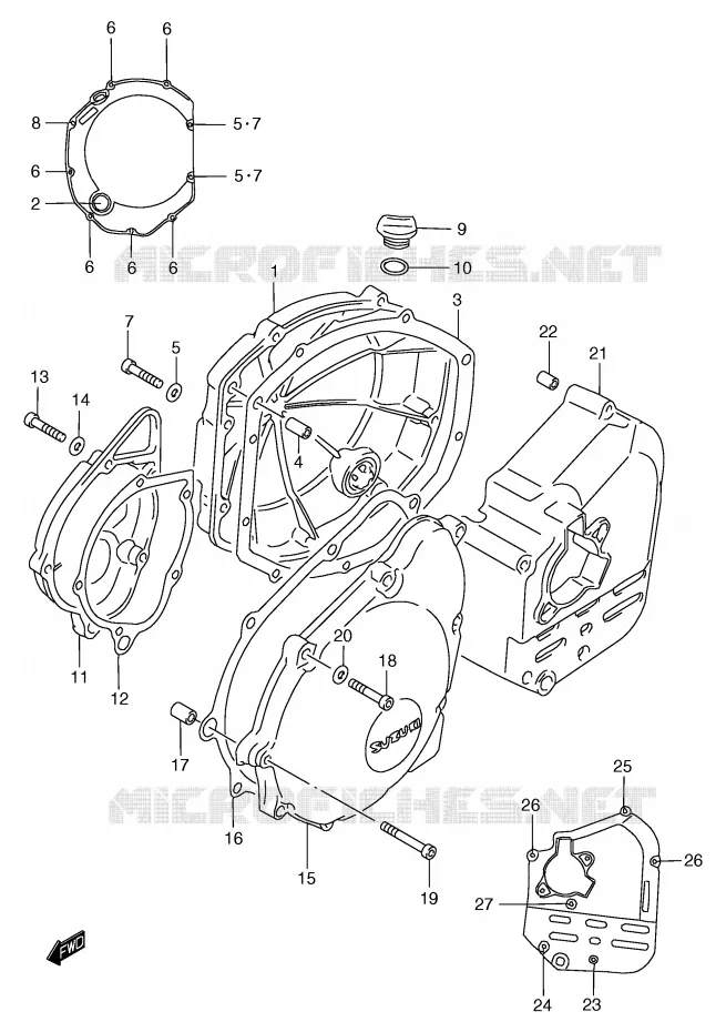 CRANKCASE COVER Suzuki MOTO 1200 BANDIT 1996  GSF1200ST(E2)