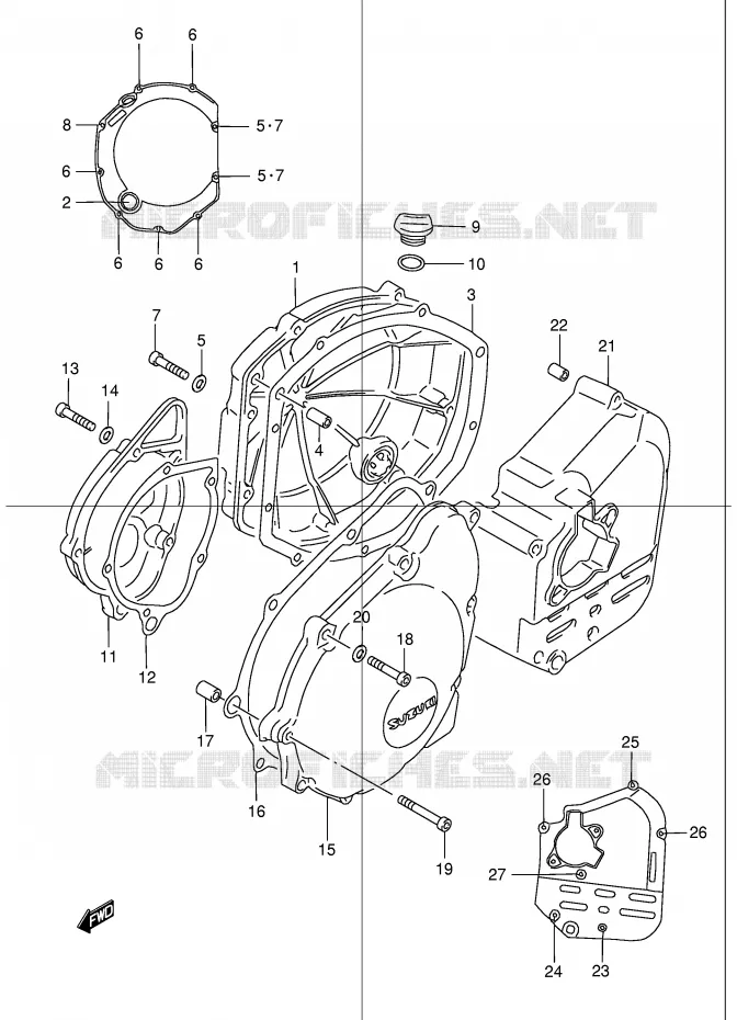 CRANKCASE COVER Suzuki MOTO 1200 BANDIT 2003  GSF1200K3(E2)