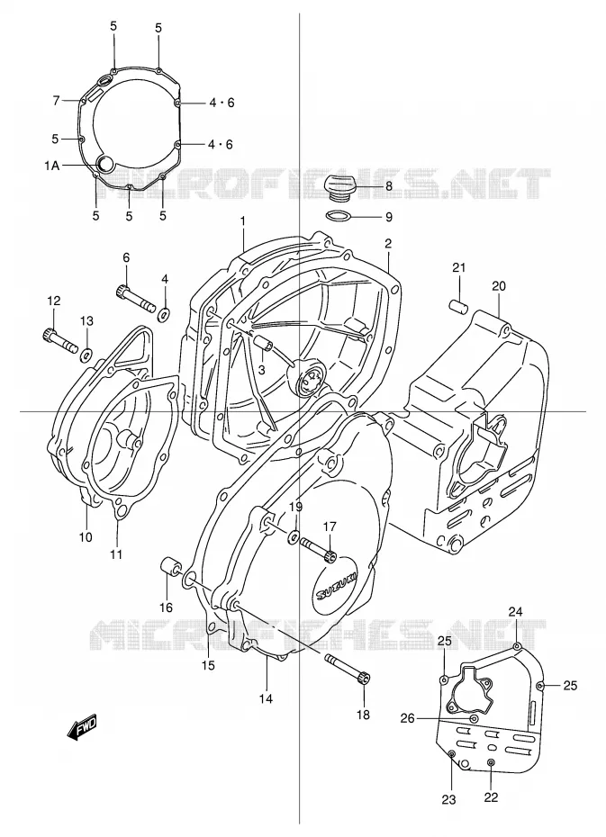 CRANKCASE COVER Suzuki MOTO 1200 GSX 2000  GSX1200Y(E4)