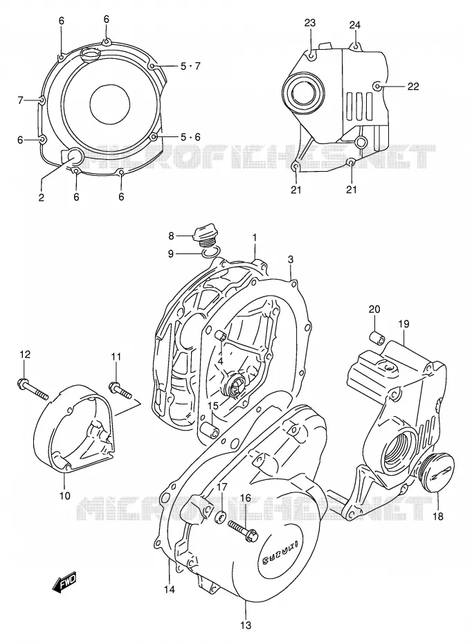 CRANKCASE COVER Suzuki MOTO 250 GSX 1991  GSX250FM(E24)
