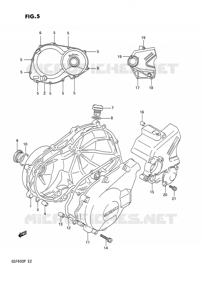 CRANKCASE COVER Suzuki MOTO 400 BANDIT 1993  GSF400P(E2)
