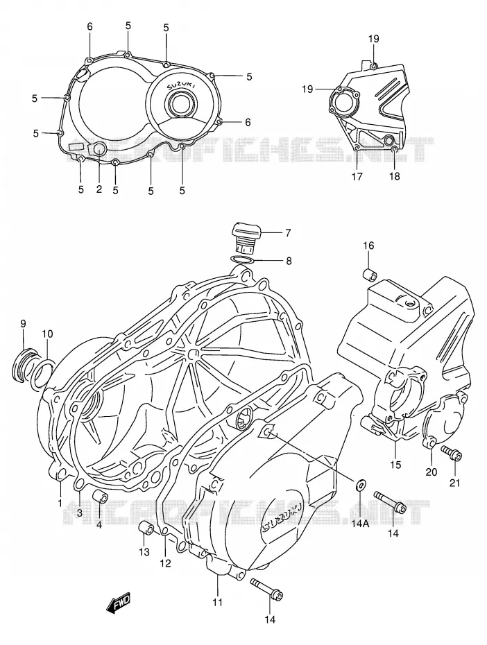 CRANKCASE COVER Suzuki MOTO 400 BANDIT 1997  GSF400VV(E30)