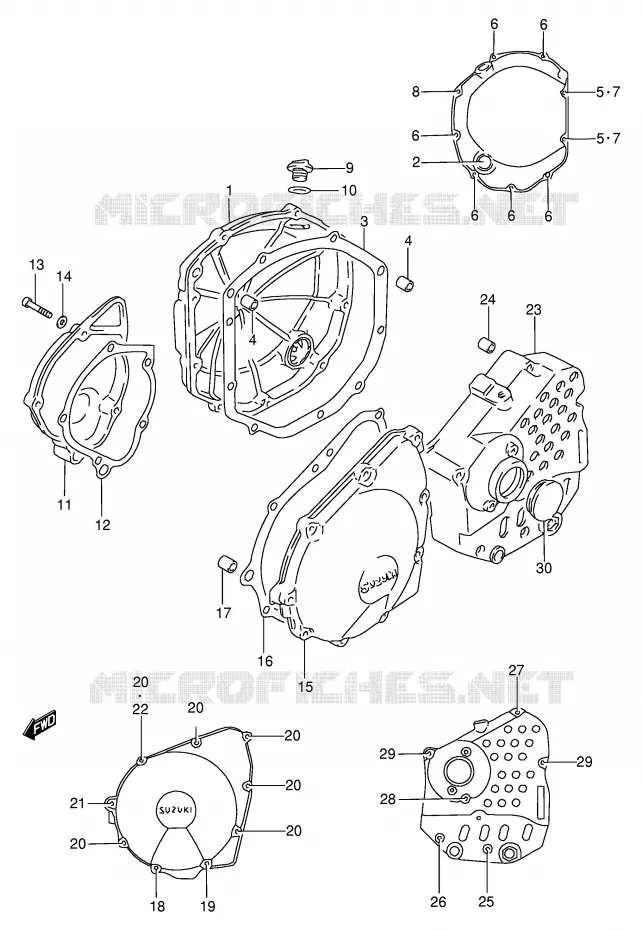 CRANKCASE COVER Suzuki MOTO 600 BANDIT 1995  GSF600US(E2)