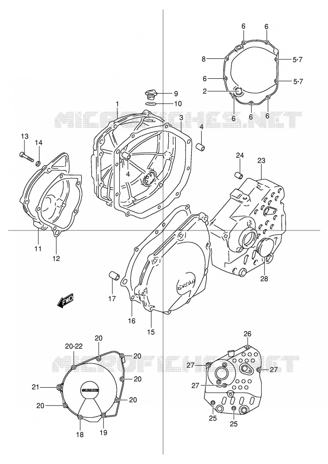 CRANKCASE COVER Suzuki MOTO 600 BANDIT 2000  GSF600SY(E2)