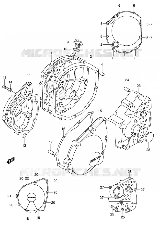 CRANKCASE COVER Suzuki MOTO 650 BANDIT 2005  GSF650SAK5(E2)