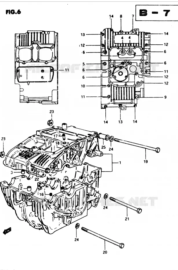 CRANKCASE (MODEL D) Suzuki MOTO 250 GSX 1982  GSX250EZ(Z/D)