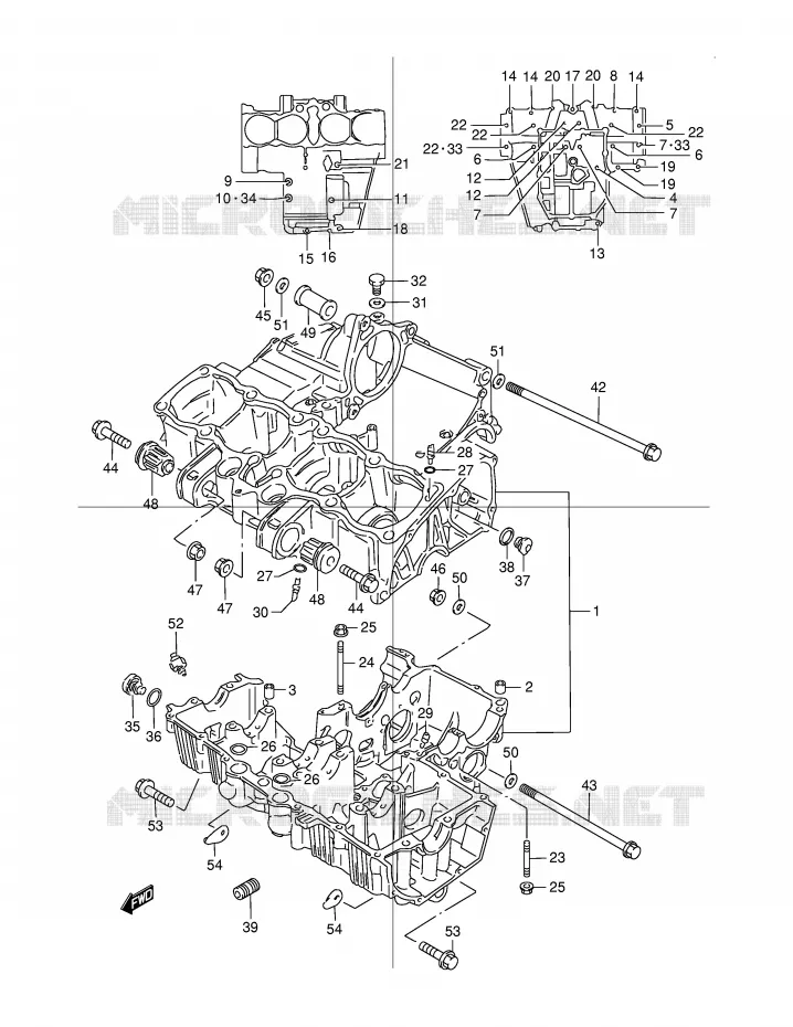 CRANKCASE Suzuki MOTO 1200 GSX 2000  GSX1200Y(E4)