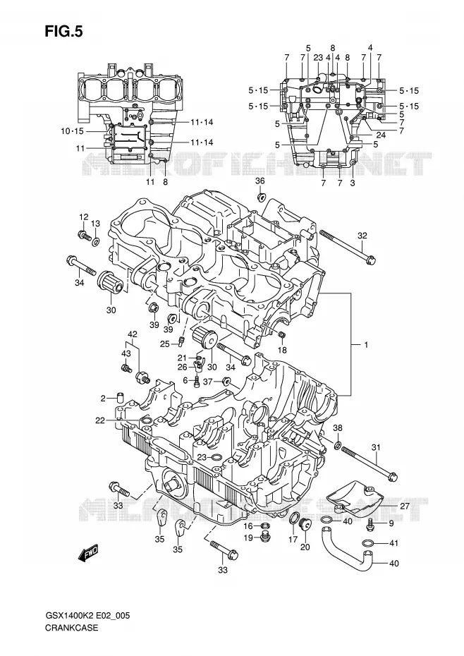 CRANKCASE Suzuki MOTO 1400 GSX 2003  GSX1400U1K3(E2)