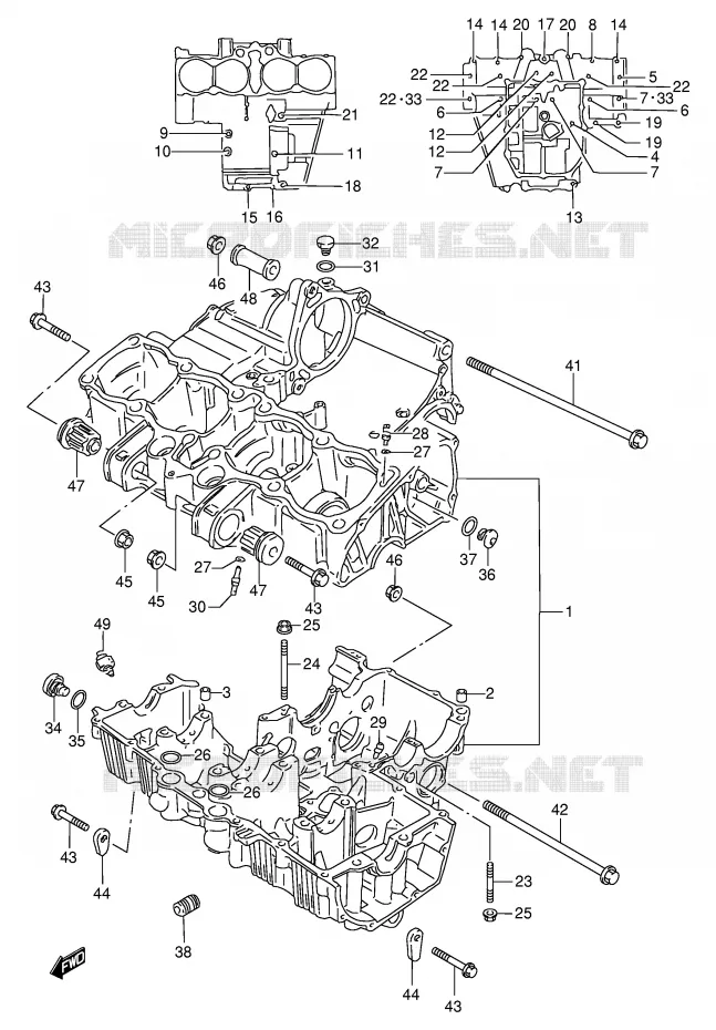 CRANKCASE Suzuki MOTO 600 BANDIT 1997  GSF600SV(E2)
