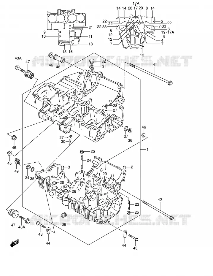 CRANKCASE Suzuki MOTO 600 BANDIT 2001  GSF600K1(E2)