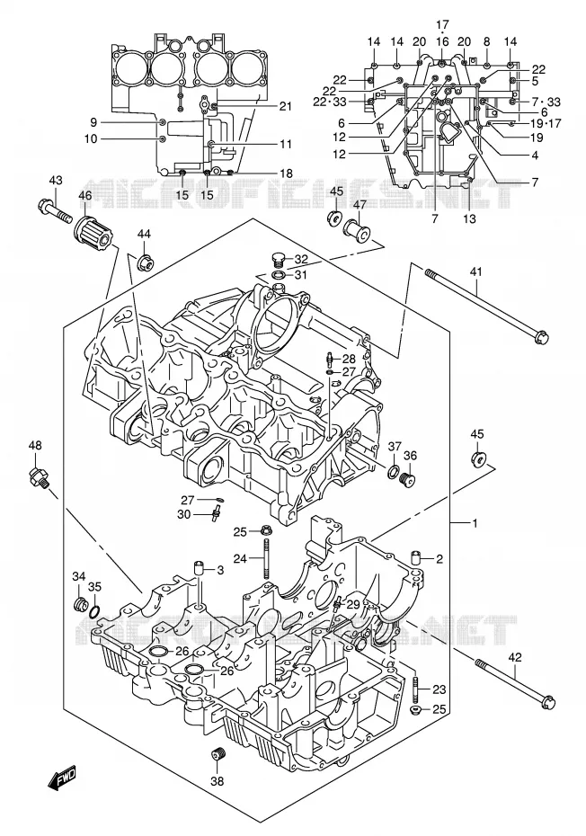 CRANKCASE Suzuki MOTO 650 BANDIT 2005  GSF650SAK5(E2)