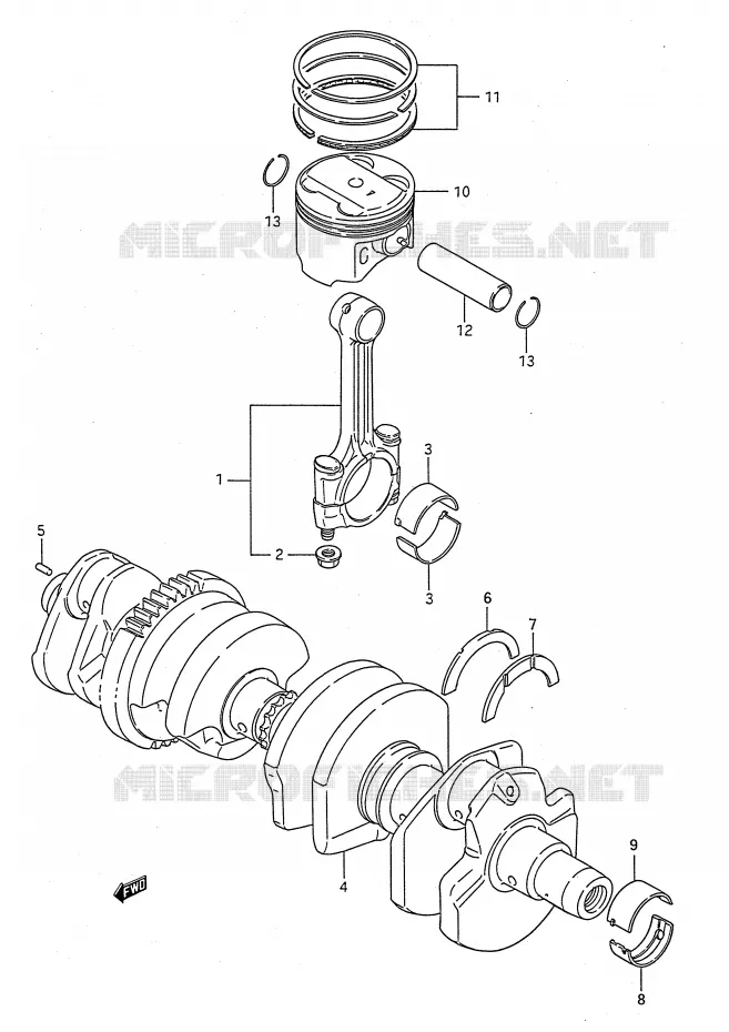 CRANKSHAFT Suzuki MOTO 1100 GSX-F 1991  GSX1100FM(E28)