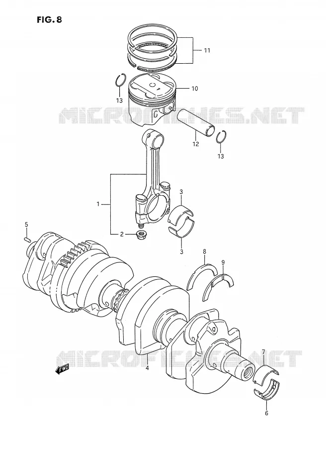 CRANKSHAFT Suzuki MOTO 1100 GSX-F 1992  GSX1100FN(E2)