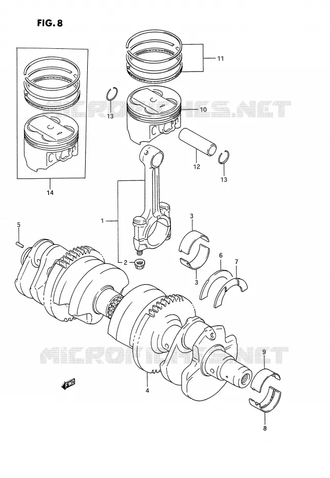CRANKSHAFT Suzuki MOTO 1100 GSX-G 1994  GSX1100GR(E2)