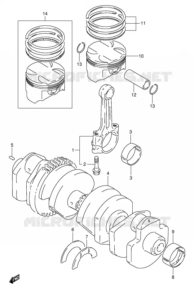 CRANKSHAFT Suzuki MOTO 1100 GSX-R 1998  GSX-R1100WW(E2)