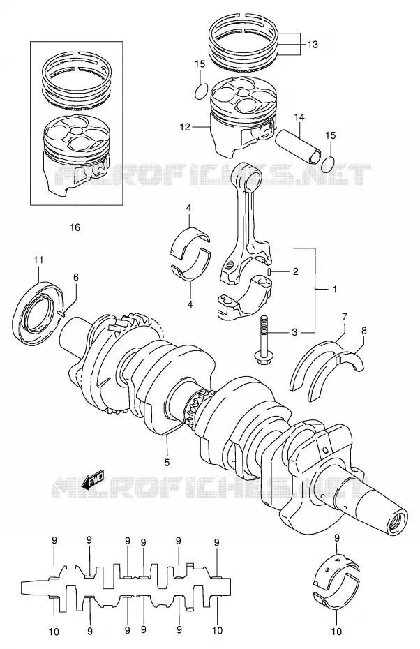 CRANKSHAFT Suzuki MOTO 250 BANDIT 2000  GSF250VY(E24)