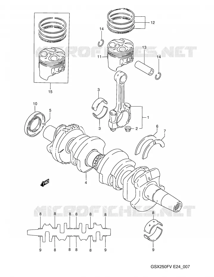 CRANKSHAFT Suzuki MOTO 250 GSX 1991  GSX250FM(E24)