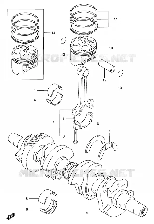 CRANKSHAFT Suzuki MOTO 400 BANDIT 1997  GSF400VV(E30)