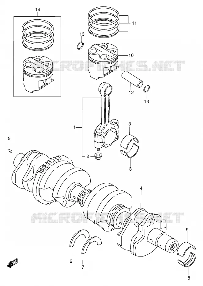 CRANKSHAFT Suzuki MOTO 600 BANDIT 1996  GSF600SUT(E2)