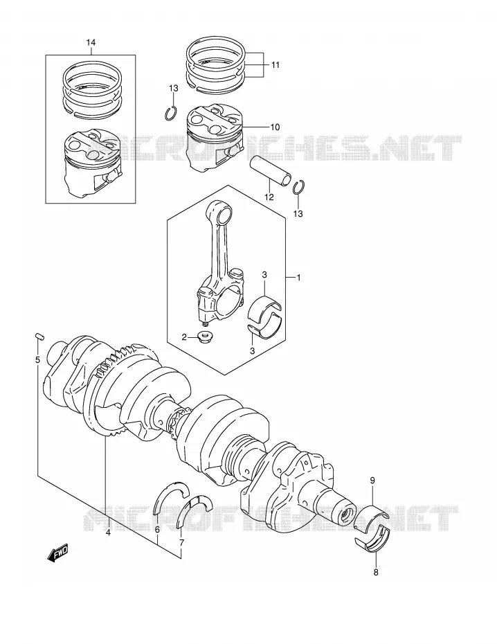 CRANKSHAFT Suzuki MOTO 600 BANDIT 2004  GSF600K4(E2)