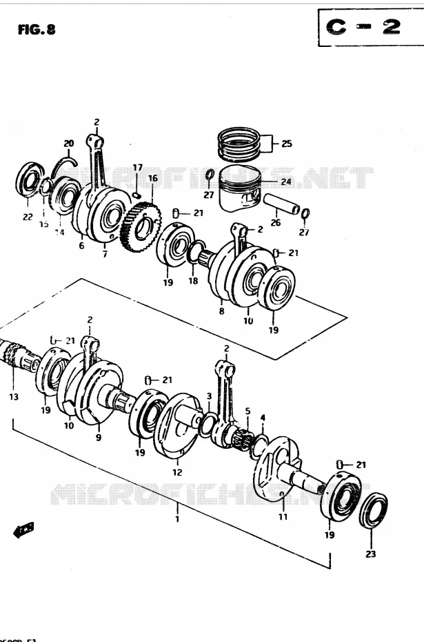 CRANKSHAFT Suzuki MOTO 850 GS 1983  GS850GD(E1)