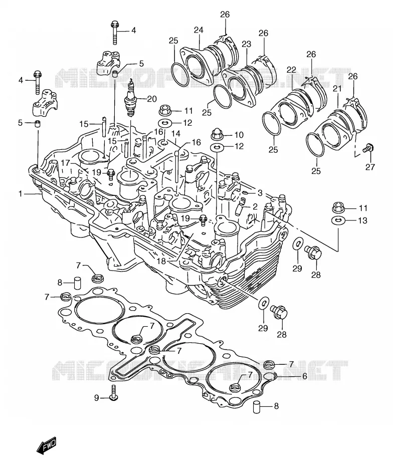 CYLINDER HEAD Suzuki MOTO 1200 BANDIT 2000  GSF1200Y(E2)