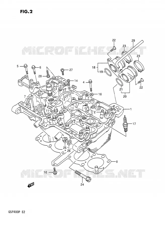 CYLINDER HEAD Suzuki MOTO 400 BANDIT 1992  GSF400N(E2)