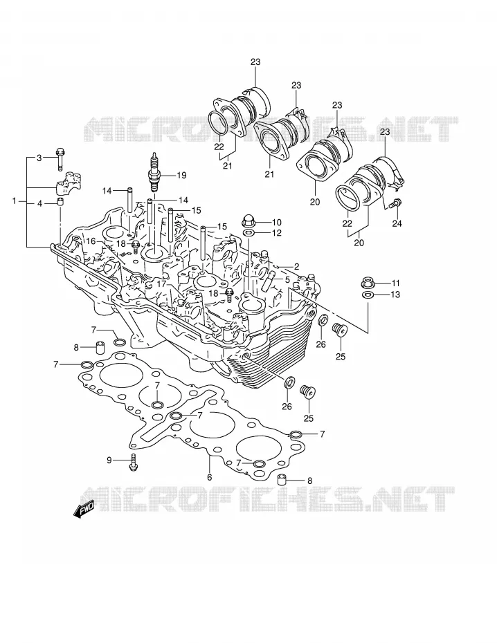 CYLINDER HEAD Suzuki MOTO 600 BANDIT 2002  GSF600SUK2(E2)