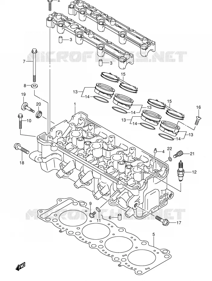 CYLINDER HEAD Suzuki MOTO 600 GSX-R 2001  GSX-R600U1K1(E2)