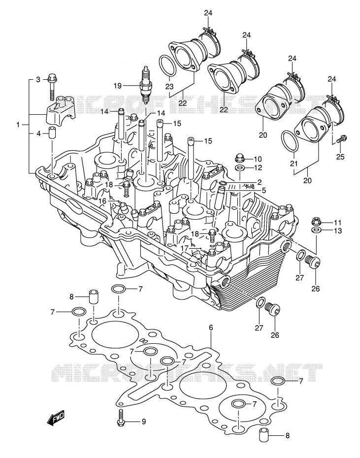 CYLINDER HEAD Suzuki MOTO 650 BANDIT 2005  GSF650SK5(E2)