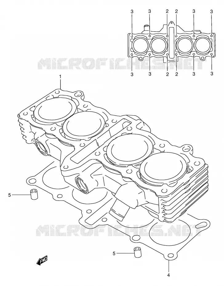 CYLINDER Suzuki MOTO 250 GSX 1993  GSX250FP(E24)