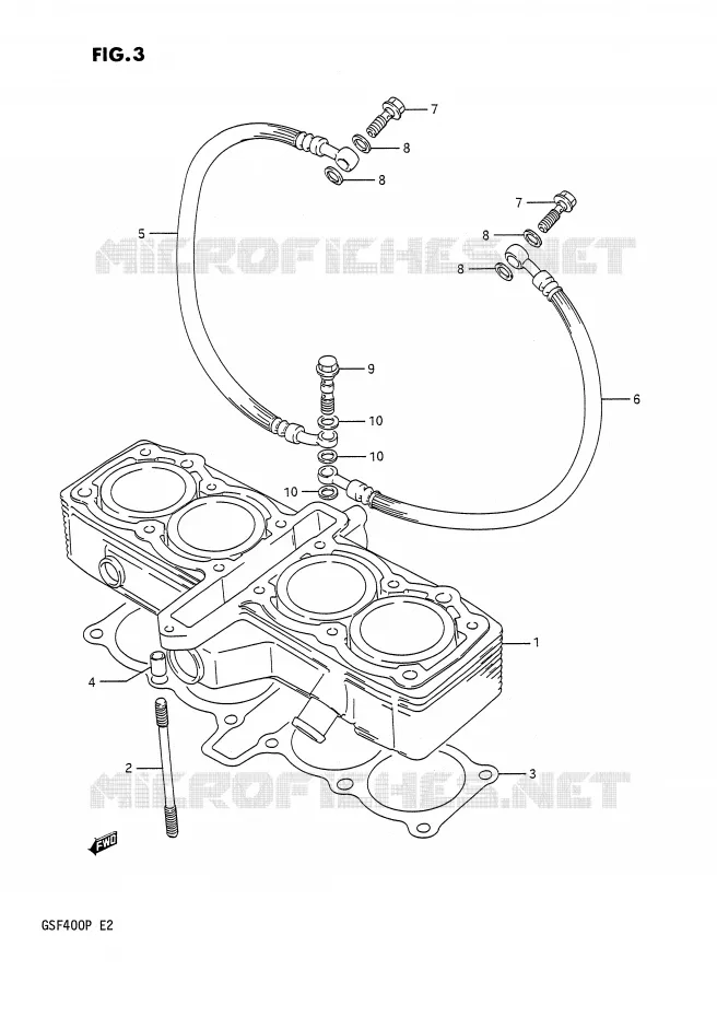 CYLINDER Suzuki MOTO 400 BANDIT 1993  GSF400P(E2)