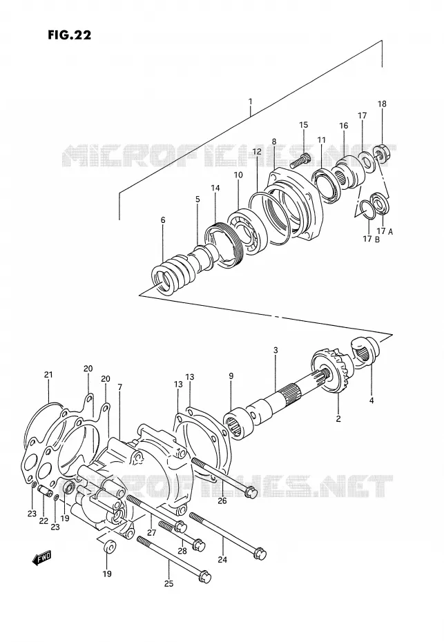 DRIVESHAFT (MODEL M) Suzuki MOTO 1100 GSX-G 1991  GSX1100GM(E2)