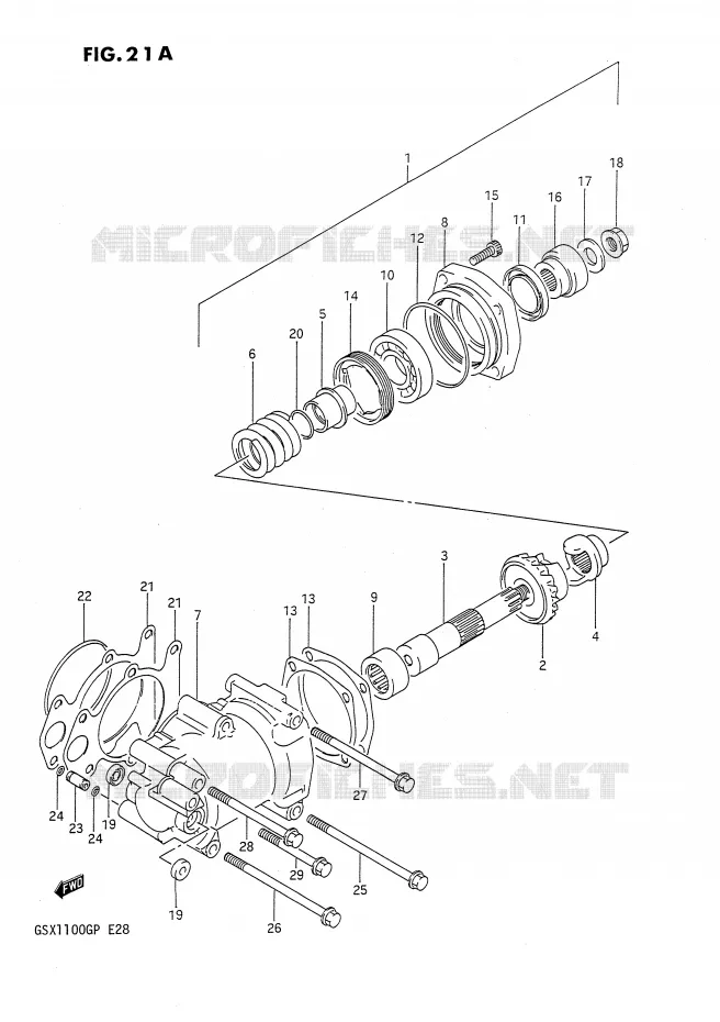 DRIVESHAFT (MODEL N/P) Suzuki MOTO 1100 GSX-G 1993  GSX1100GP(E28)