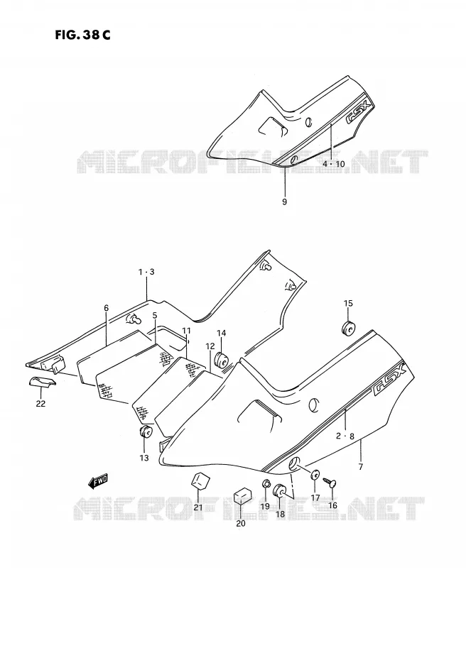 FAIRING (MODEL M) Suzuki MOTO 1100 GSX-F 1990  GSX1100FL(E2)