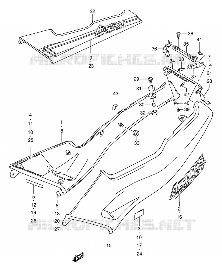 FAIRING (MODEL M) Suzuki MOTO 250 GSX 1993  GSX250FP(E24)