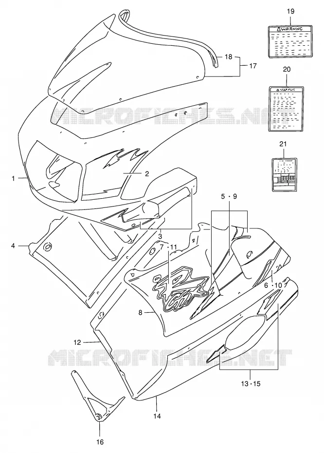 FAIRING (MODEL P M18) Suzuki MOTO 400 GSX-R 1992  GSX-R400RN(E30)
