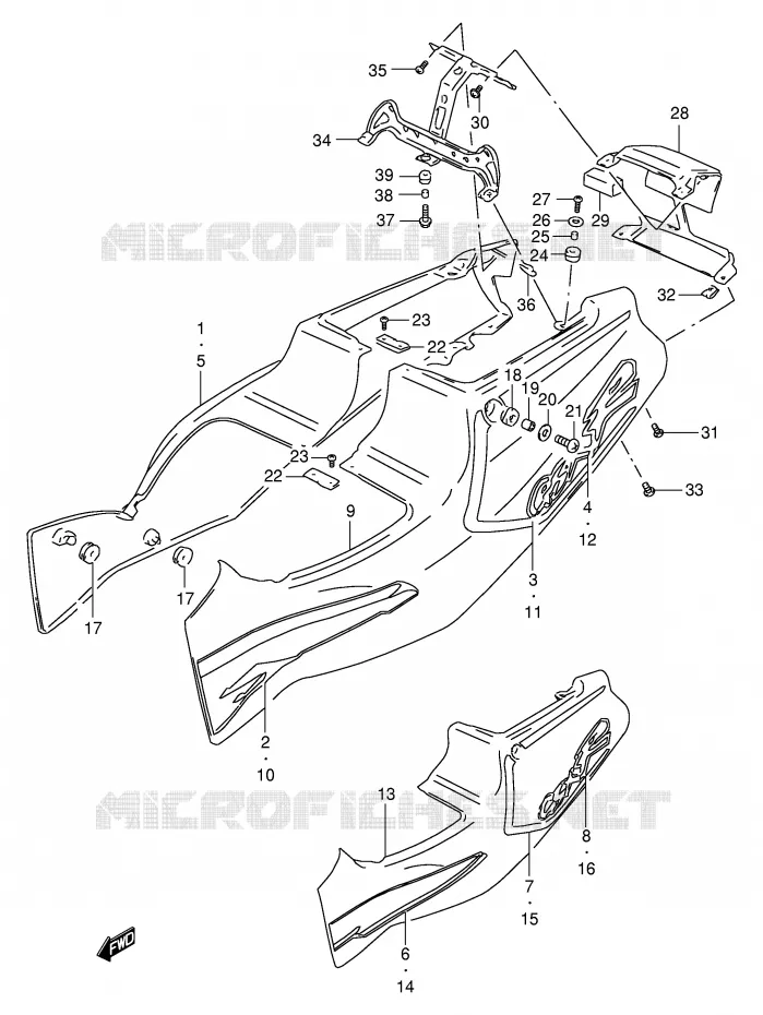 FAIRING (MODEL R) Suzuki MOTO 400 GSX-R 1993  GSX-R400RP(E30)