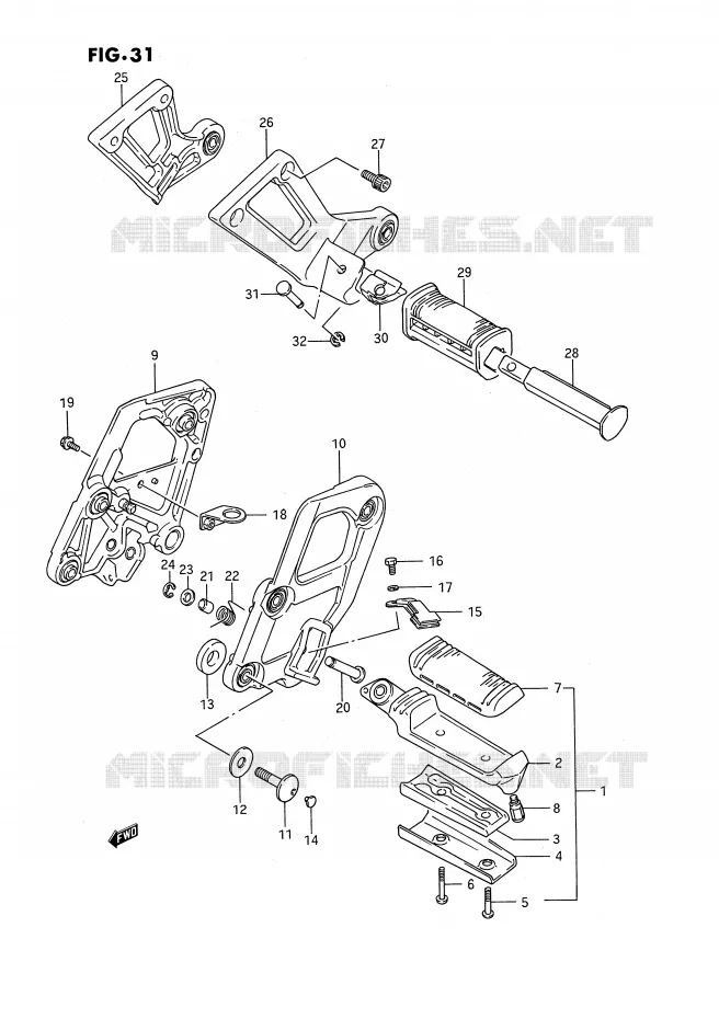 FOOTREST Suzuki MOTO 1100 GSX-F 1990  GSX1100FL(E2)