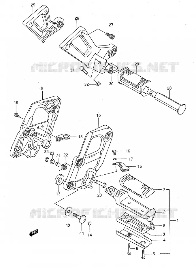 FOOTREST Suzuki MOTO 1100 GSX-F 1992  GSX1100FN(E28)