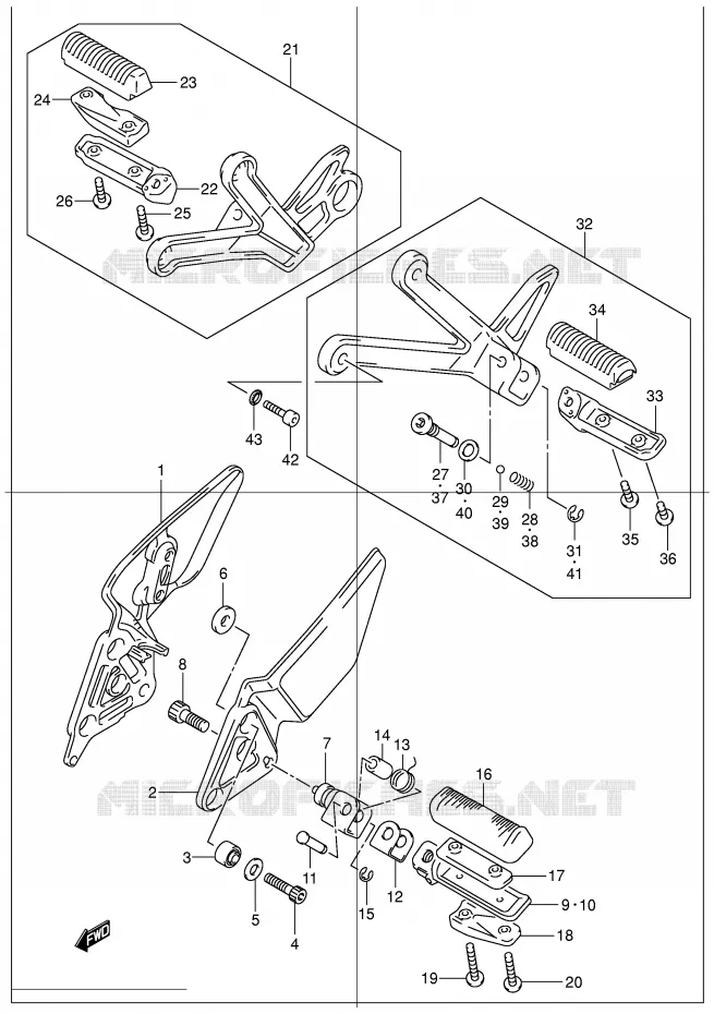 FOOTREST Suzuki MOTO 1200 BANDIT 2001  GSF1200SK1(E2)