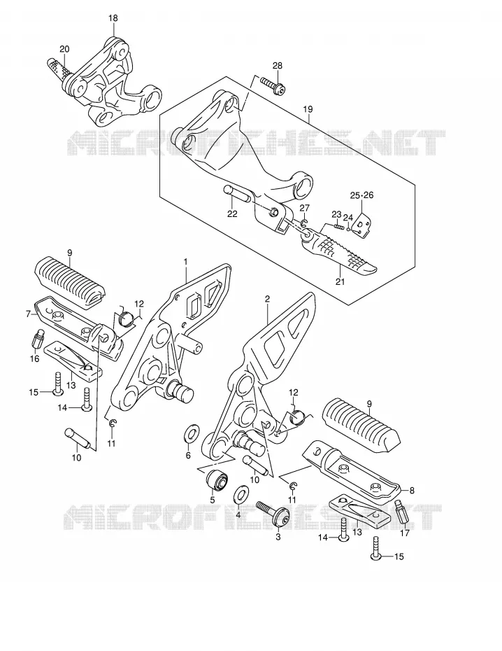 FOOTREST Suzuki MOTO 1300 HAYABUSA 2004  GSX1300RK4(E2)