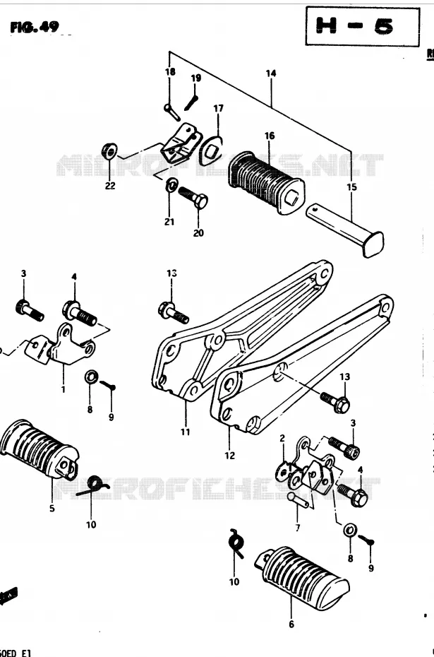 FOOTREST Suzuki MOTO 250 GSX 1983  GSX250ESD(Z/D)