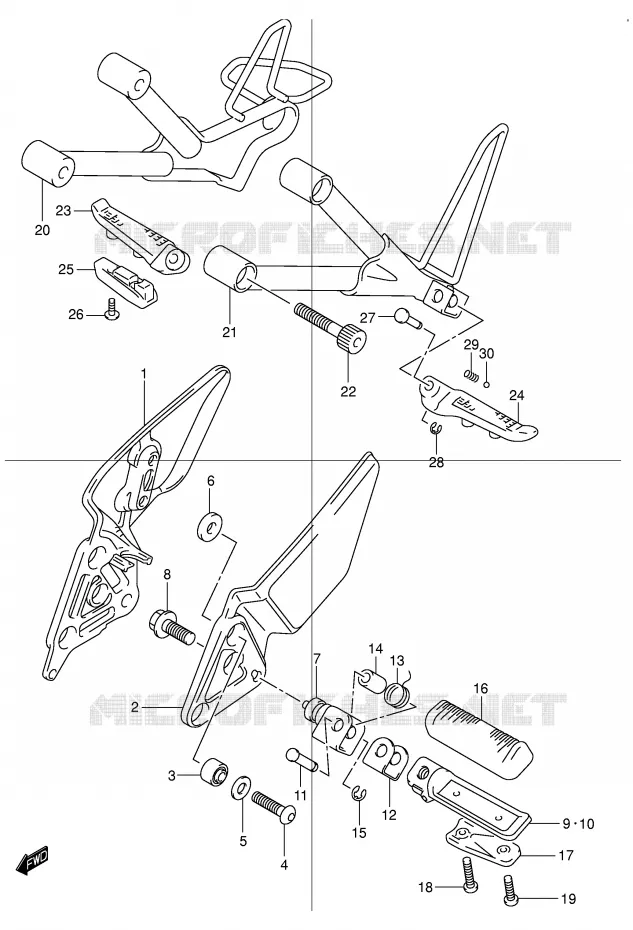 FOOTREST Suzuki MOTO 600 BANDIT 2003  GSF600UK3(E2)