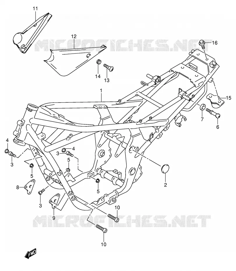 FRAME (GSF600ZK4) Suzuki MOTO 600 BANDIT 2002  GSF600SK2(E2)
